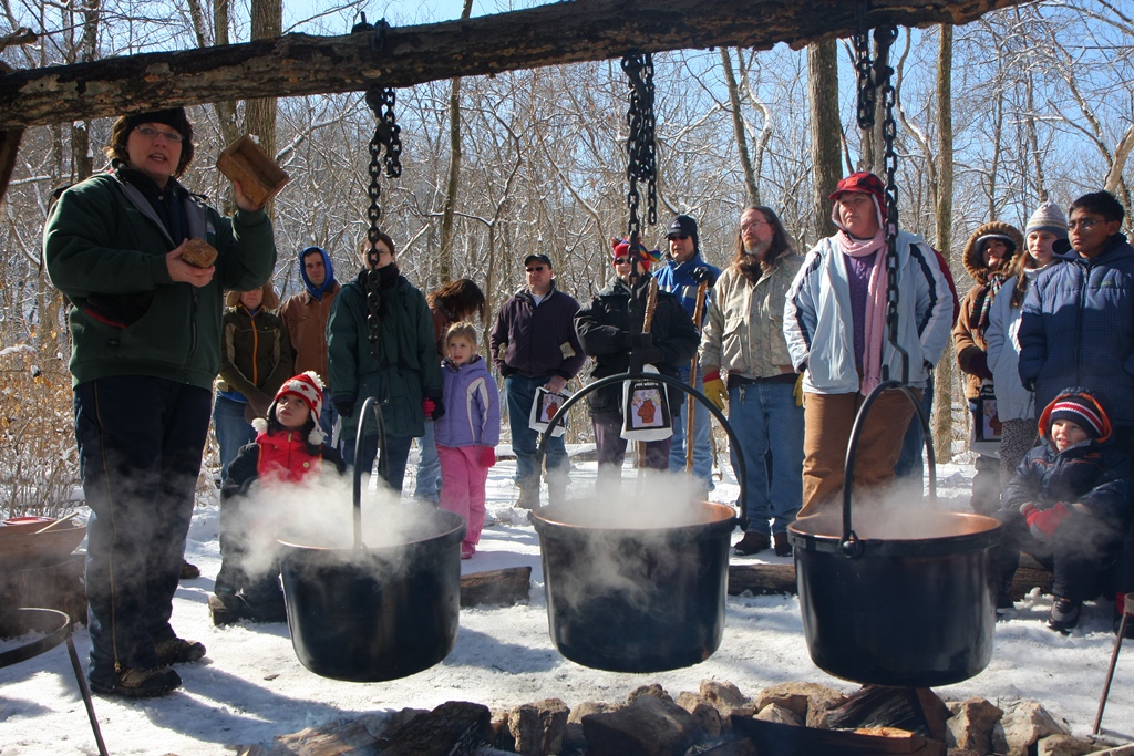 Pots Boiling at Rockwoods Maple Sugar Festival