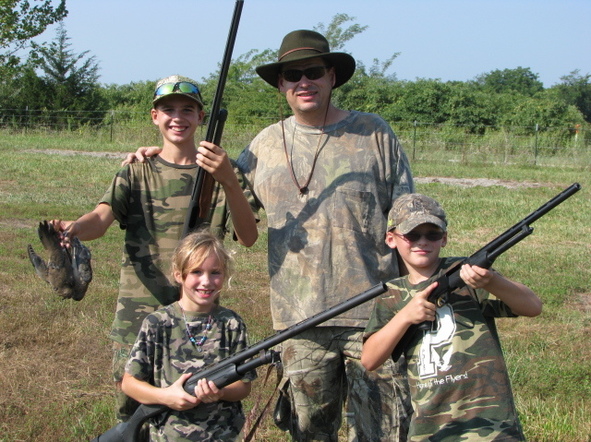 Kids and teacher dove hunting.