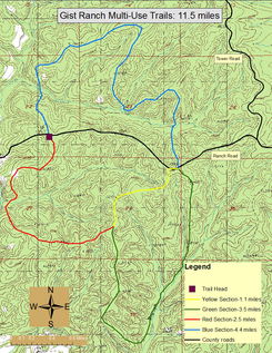 Map of Gist Ranch Conservation Area.