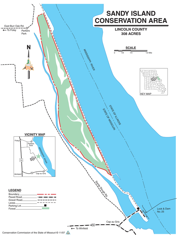 Map of Sandy Island Conservation Area