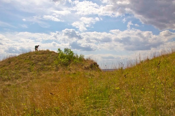 Someone takes a hike at Star School Prairie Conservation Area