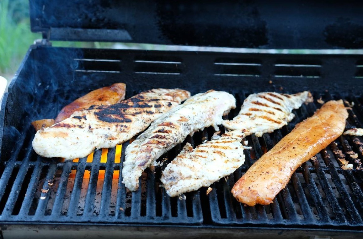 Fish on grill