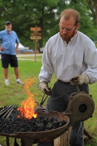 blacksmith working at Prairie day