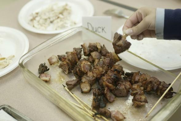 cooked wild duck kabobs