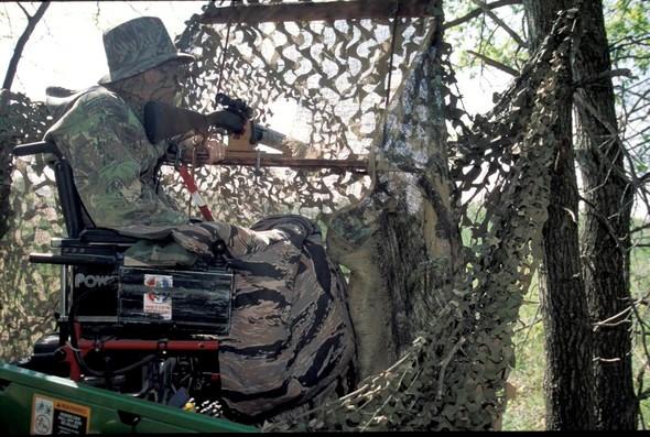 man with disability turkey hunting