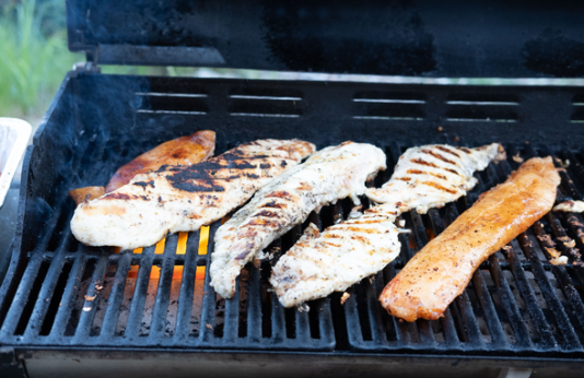 fish on a grill 