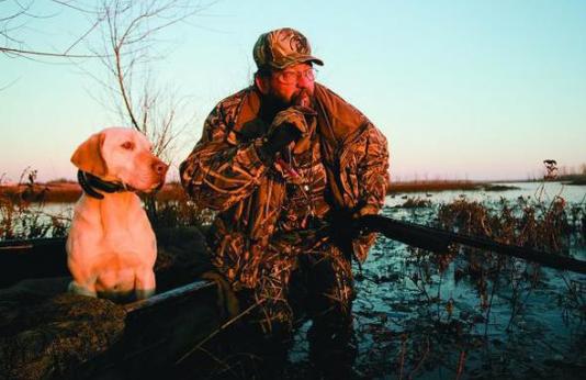 Waterfowl Hunter with Dog