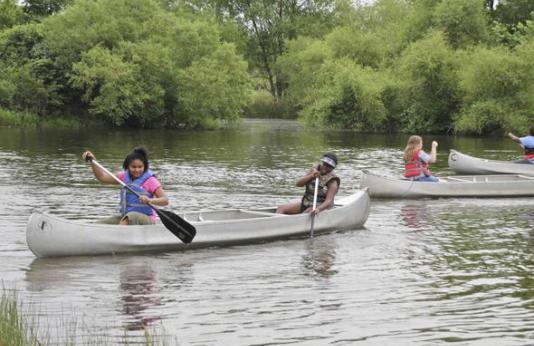 Girls Canoeing
