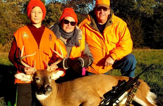 first-time deer hunter Troy Fox (left) took this buck 