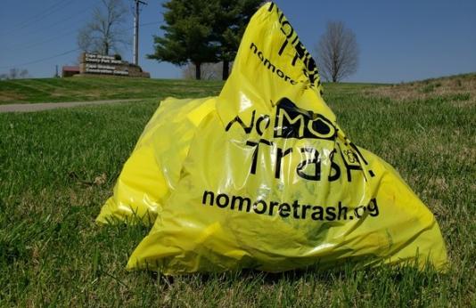 A bag of trash collected at a southeast Missouri park