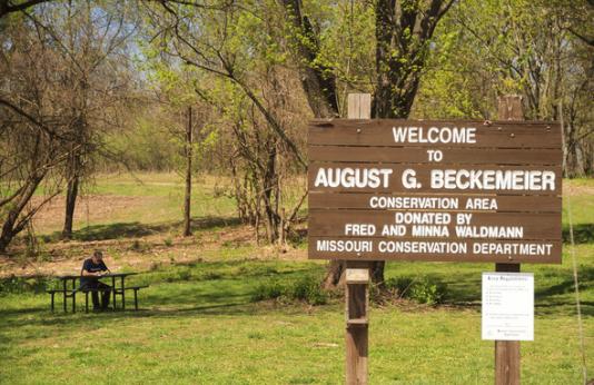 Beckemeier Conservation Area sign