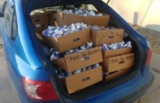 Venison donations in back of car