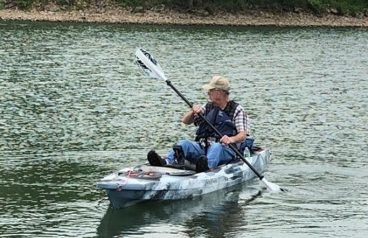 man kayaking