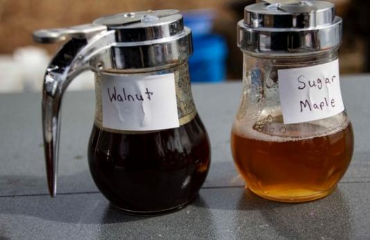 Walnut and sugar maple syrup jars